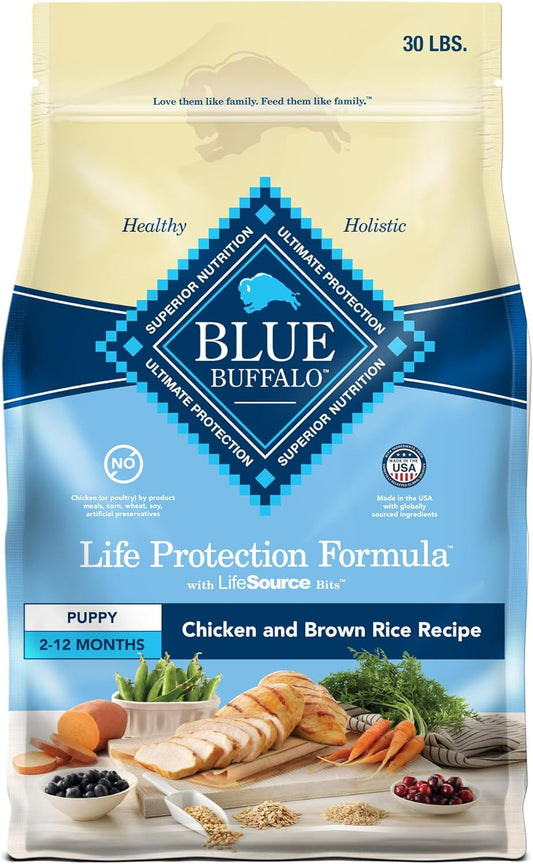 Blue Buffalo Life Protection Formula Puppy Dry Dog Food, Chicken & Brown Rice, 30 lbs.