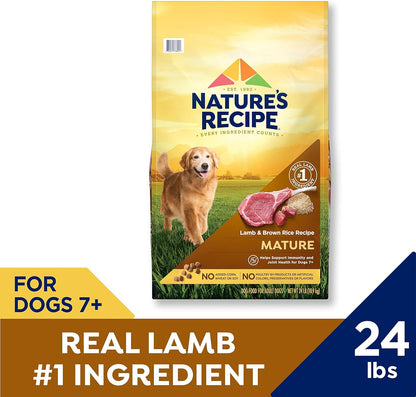 Nature’s Recipe Mature Lamb & Brown Rice Recipe Dry Dog Food, 24 lb. Bag