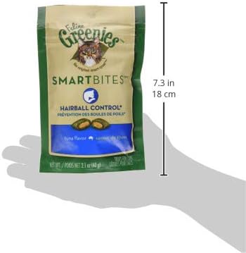 FELINE GREENIES SMARTBITES HEALTHY INDOOR Natural Treats for Cats, Tuna Flavor, 2.1 oz. Pouch