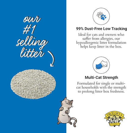 Dr. Elsey's Cat Litter - Premium Unscented Cat Litter w/ Natural Ingredients - Low Dust Superior Odor Control Cat Litter - Hard Clumping Moisture Absorbing Clay Multi Cat Litter (For All Cats - 40lbs)