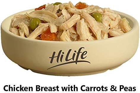 HILIFE it's only natural - Wet Dog Food - The Luxury Jelly Collection - Chicken Breast, Beef, Carrots, Peas - 100% Natural Grain Free, 15 Pouches x 100g