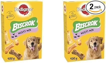 Pedigree Biscrok Multi Mix - Dog Treats - Bone-Shaped Biscuits - 500 g (Pack of 2)