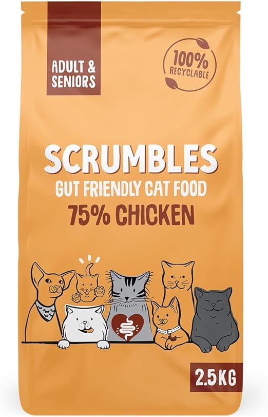 Scrumbles All Natural Dry Cat Food with 75% Chicken, High Protein Food For Adults And Seniors, 2.5Kg,package may vary