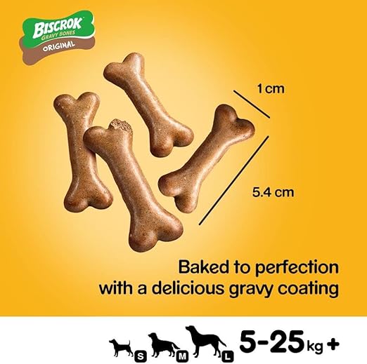 PEDIGREE Biscrok Gravy Bones Biscuits Original Dog Treats 400g (Pack of 12)