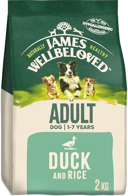 James Wellbeloved Adult Duck & Rice 2 kg Bag, Hypoallergenic Dry Dog Food