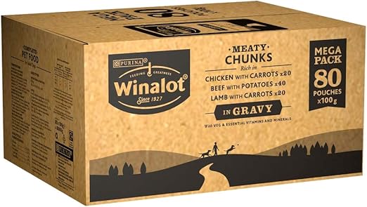 Winalot Meaty Chunks Mixed in Gravy Wet Dog Food 80x100g