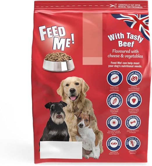 HiLife FEED ME! - Complete Dry Dog Food - Tasty Beef Cheese Vegetables - Soft, Moist & Meaty, 6kg