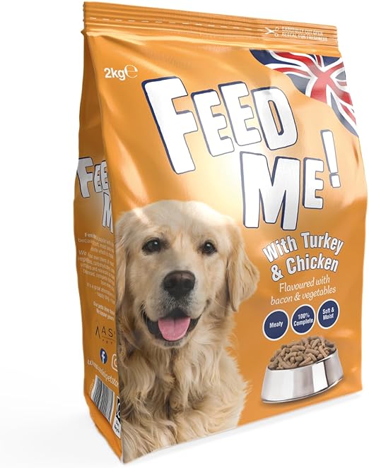 HiLife FEED ME! - Complete Dry Dog Food - Turkey Chicken Bacon Vegetables - Soft Moist & Meaty, Pack of 4 x 2kg