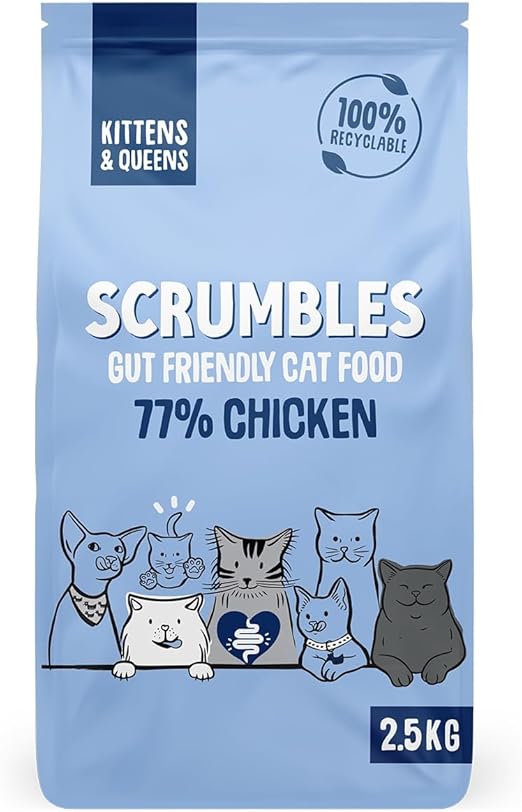 Scrumbles All Natural Dry Kitten Food with 77% Chicken, High Protein Food for Growing Kittens, 2.5Kgpackage may vary