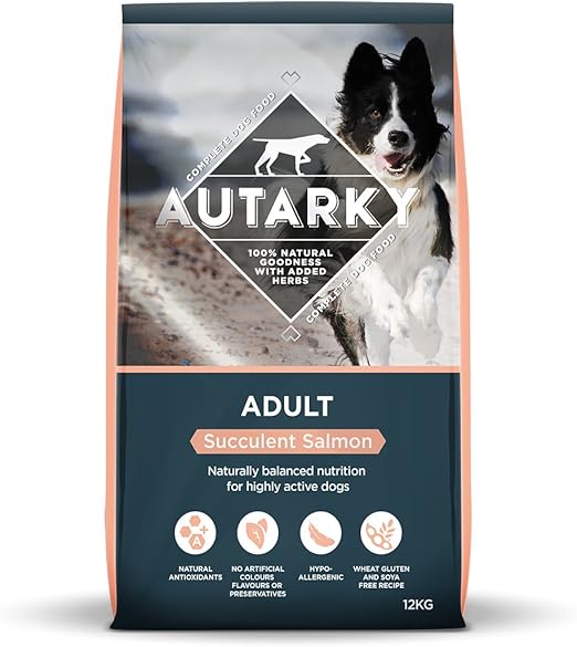 Autarky Hypoallergenic Succulent Salmon Dry Dog Food with Added Herbs, 12 kg