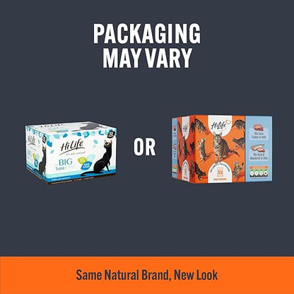 HiLife it's only natural - Complete Wet Cat Food - The Big Tuna One in Jelly - 100% Natural Ingredients Grain Free, 32 Pouches x 70g