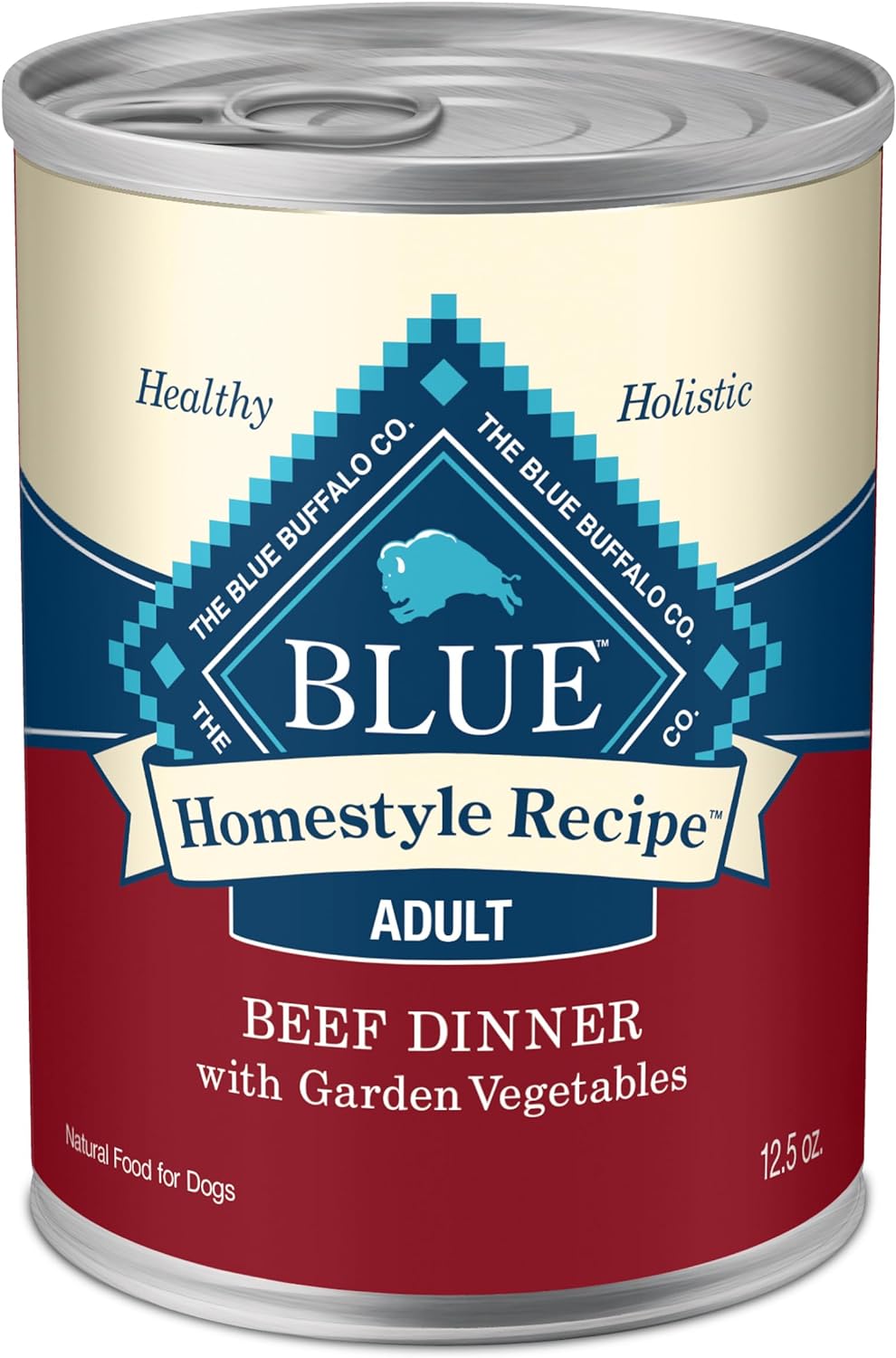 Blue Buffalo Homestyle Recipe Adult Wet Dog Food, Made with Natural Ingredients, Beef Dinner With Garden Vegetables, 12.5-oz. Cans (Pack of 12)