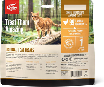 ORIJEN Original Freeze Dried Cat Treats, Grain Free Treats for Cats, Raw Animal Ingredients, 1.25oz