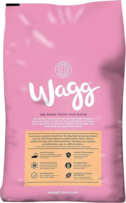 Wagg Wheat Free Complete Dry Adult Dog Food Chicken & Rice 12kg - For Sensitive Stomachs