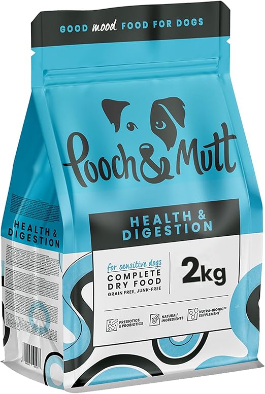 Pooch & Mutt - Health & Digestion, Complete Dry Dog Food (Grain Free), Salmon and Sweet Potato, 2kg