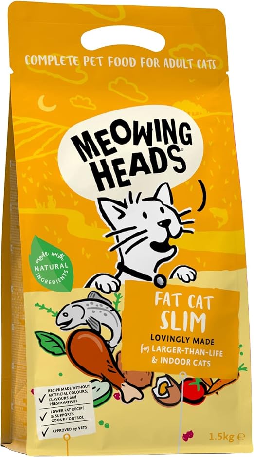 Meowing Heads Complete Dry Cat Food 1.5kg - Fat Cat Slim - Vet Approved