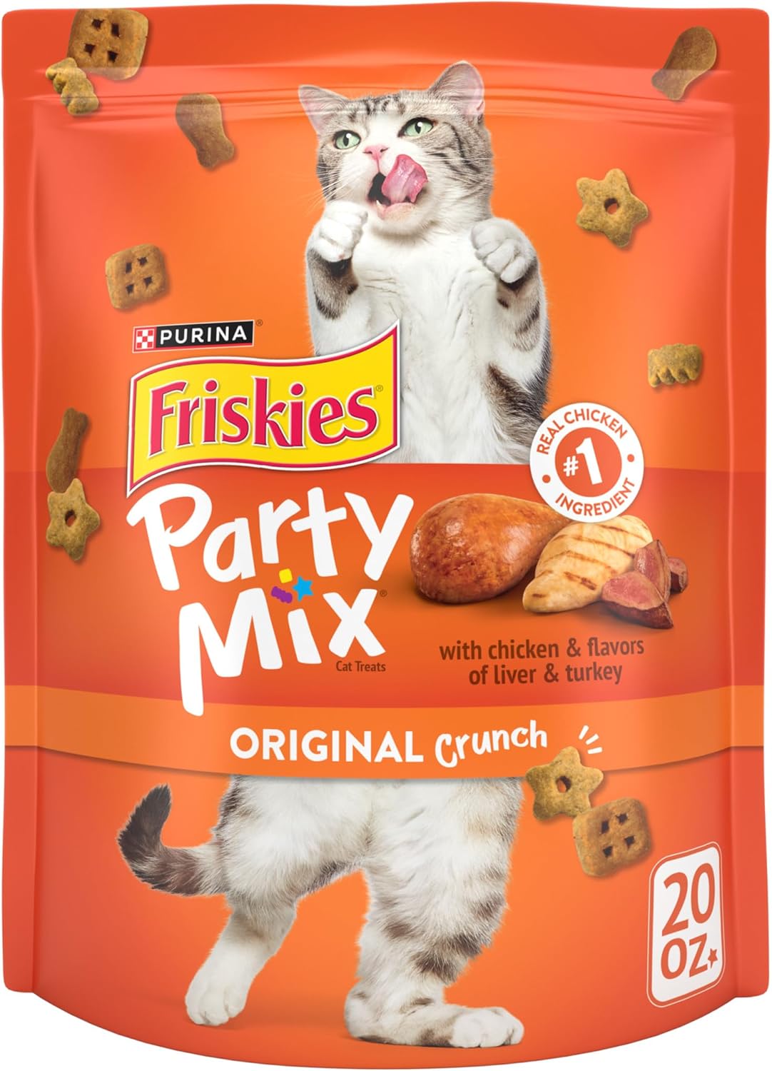 Purina Friskies Cat Treats, Party Mix Original Crunch - 20 oz. Pouch