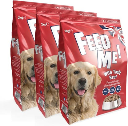 HiLife FEED ME! - Complete Dry Dog Food - Tasty Beef Cheese Vegetables - Soft, Moist & Meaty, 6kg