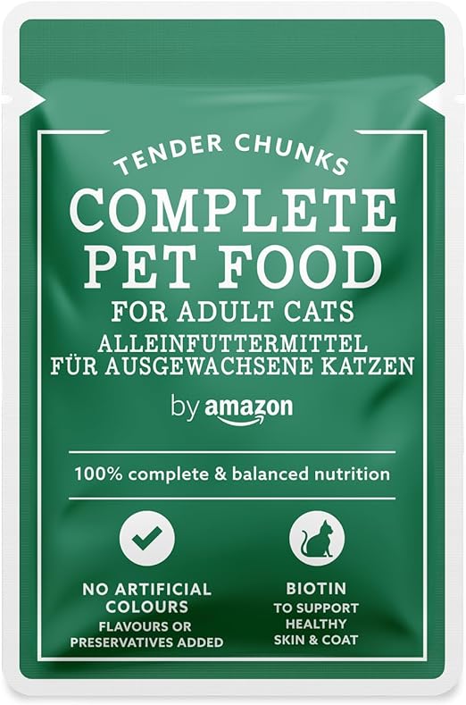 by Amazon Complete Food for Adult Cats, Gravy Mixed Selection, 4.8 kg (48 Packs of 100g)