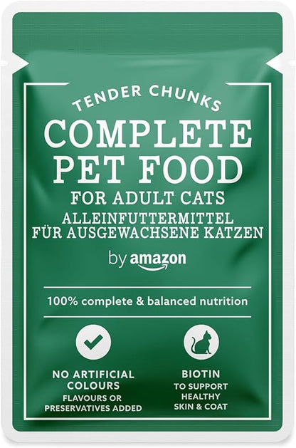 by Amazon Complete Food for Adult Cats, Gravy Mixed Selection, 4.8 kg (48 Packs of 100g)