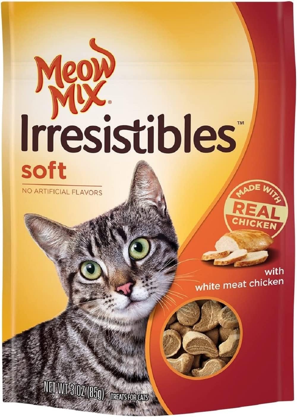 Meow Mix Irresistibles Soft Cat Treats, White Meat Chicken, 3 Ounce (Pack of 5)