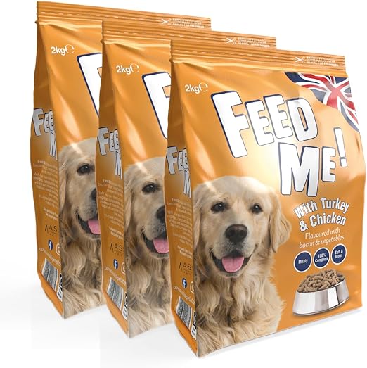 HiLife FEED ME! - Complete Dry Dog Food - Turkey Chicken Bacon Vegetables - Soft Moist & Meaty, 6kg (Packing May Vary)