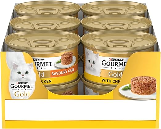 Gourmet Gold Tinned Cat Food Savoury Cake Chicken 85g, Pack of 12