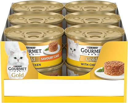 Gourmet Gold Tinned Cat Food Savoury Cake Chicken 85g, Pack of 12