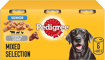 Pedigree - Wet Dog Food - for Senior Dogs - Mixed Selection in Loaf - 6 x 400 g