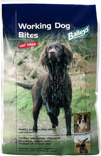 Baileys Horse Feeds Adult Complete Dry Working Dog Food Bites Chicken, 15 kg