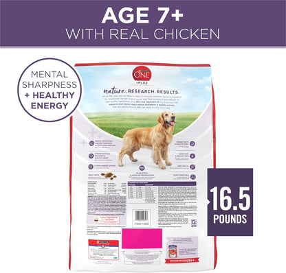 Purina ONE High Protein Dry Senior Dog Food Plus Vibrant Maturity Adult 7 Plus Formula - 16.5 lb. Bag