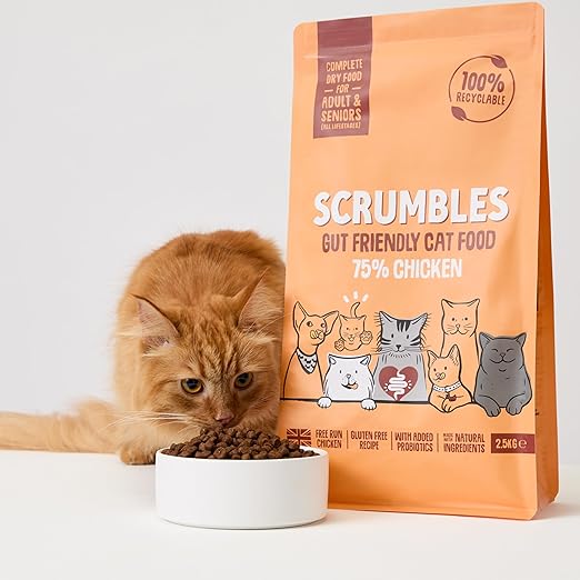 Scrumbles All Natural Dry Cat Food with 75% Chicken, High Protein Food For Adults And Seniors, 2.5Kg,package may vary