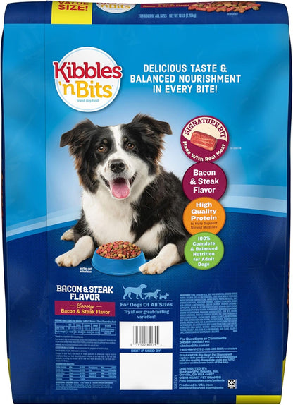 Kibbles 'n Bits Savory Bacon & Steak Flavor Dry Dog Food, 16 lb. Bag