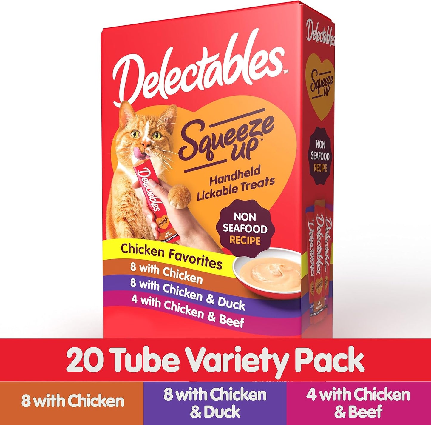 Delectables Squeeze Up Non-Seafood Variety Pack Lickable Cat Treat, 20 Count (Pack of 1)