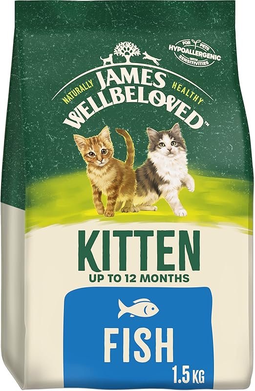 James Wellbeloved Junior Fish 1.5 kg Bag, Hypoallergenic Kitten Dry Cat Food