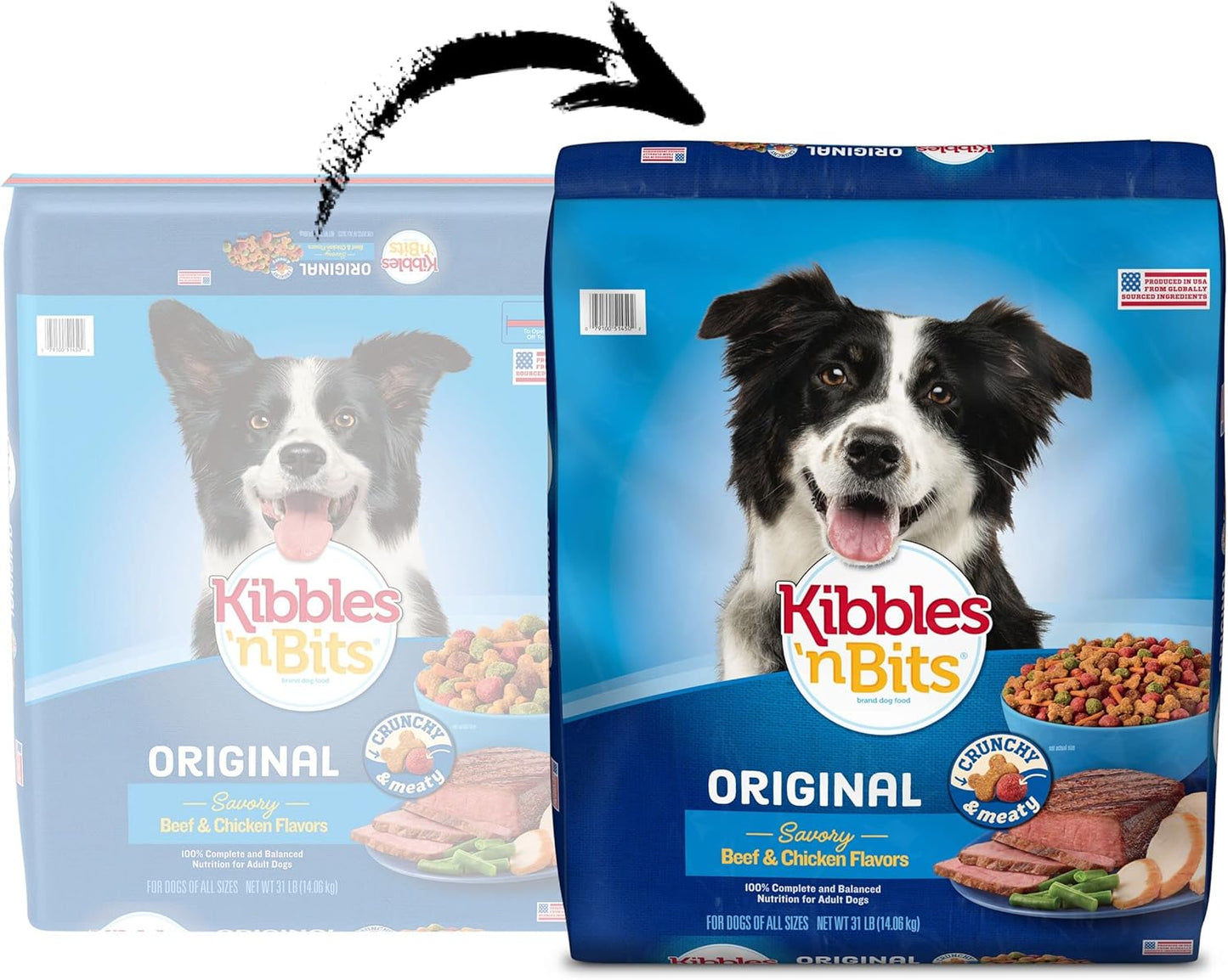 Kibbles 'n Bits Original Savory Beef & Chicken Flavor Dry Dog Food, 31-Pound, 00079100514465-PARENT