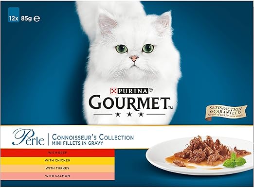 Gourmet Perle Delicate Connoisseur's Duo Wet Cat Food 12x85G, Pack of 4