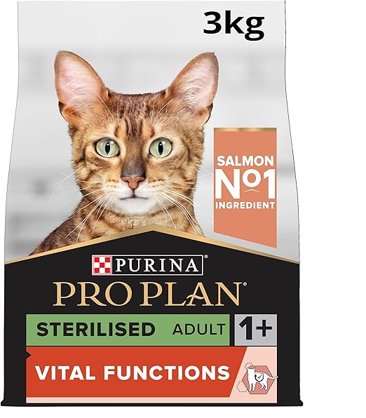 PRO PLAN® Adult 1+ STERILISED VITAL FUNCTIONS Rich in Salmon Dry Cat Food 3kg, For Neutered Cats