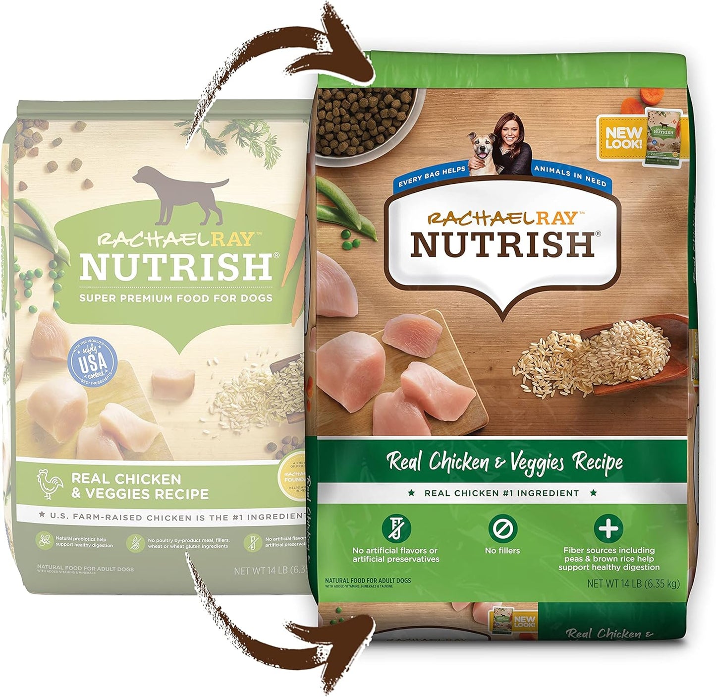 Rachael Ray Nutrish Premium Natural Dry Dog Food, Real Chicken & Veggies Recipe, 14 Pounds