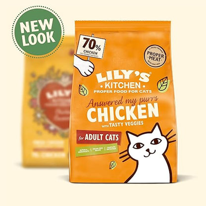 Lily's Kitchen Made with Natural Ingredients Adult Dry Cat Food Bag Chicken with Veggies Grain-Free Recipe 2kg