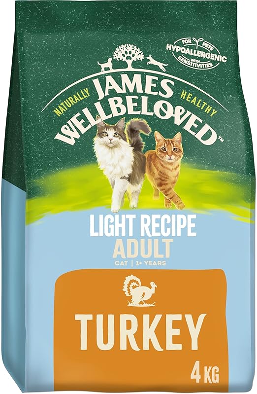 James Wellbeloved Adult Light Turkey 4 kg Bag, Hypoallergenic Dry Cat Food