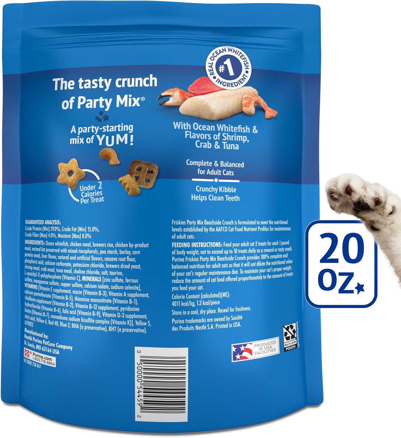 Purina Friskies Cat Treats, Party Mix Beachside Crunch - 20 oz. Pouch