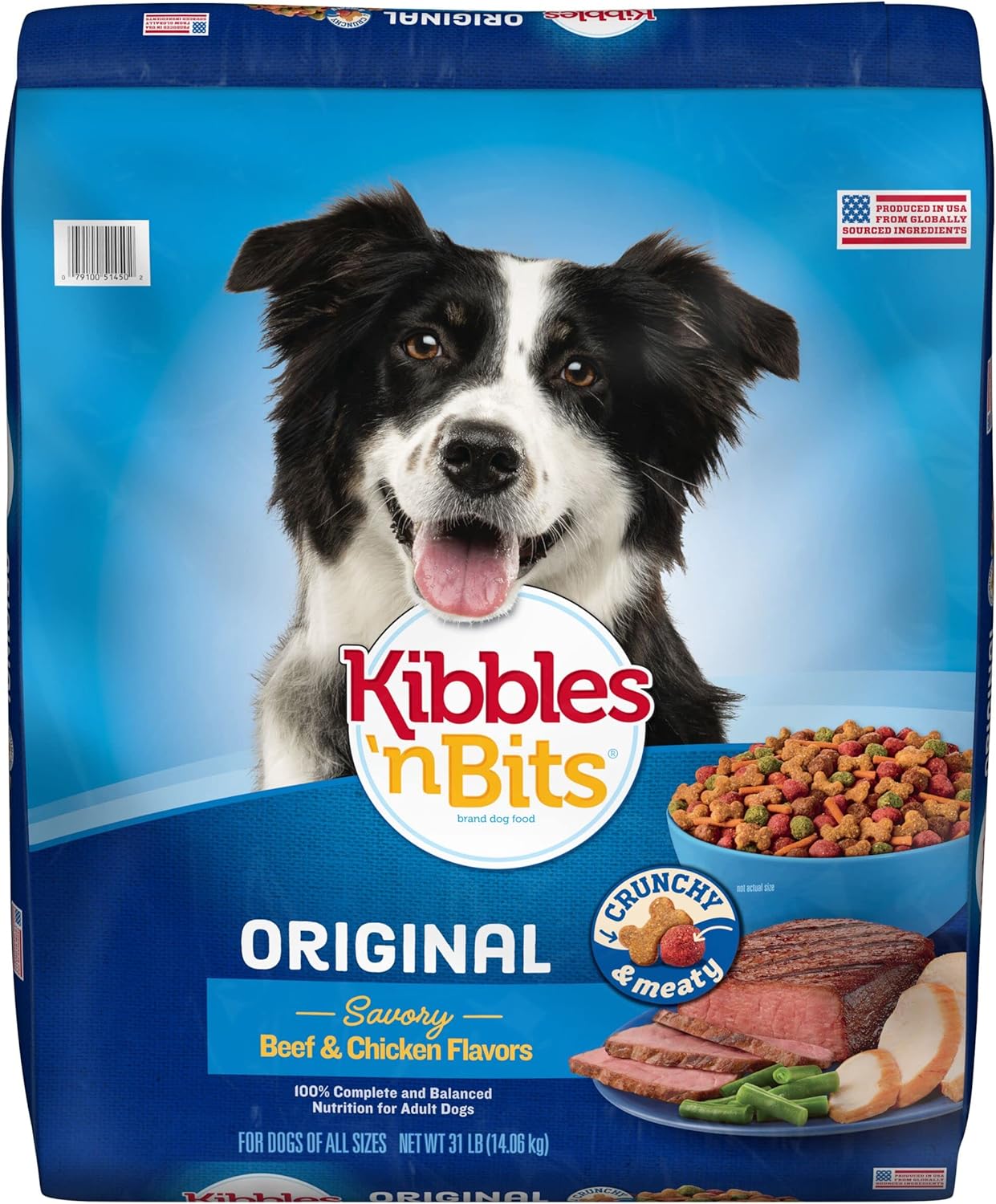 Kibbles 'n Bits Original Savory Beef & Chicken Flavor Dry Dog Food, 31-Pound, 00079100514465-PARENT