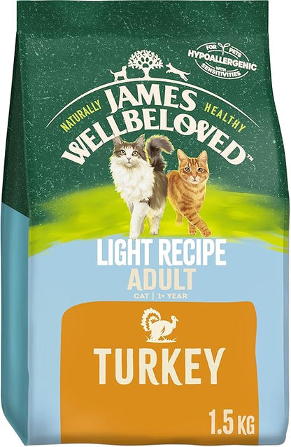 James Wellbeloved Adult Light Turkey 1.5 kg Bag, Hypoallergenic Dry Cat Food