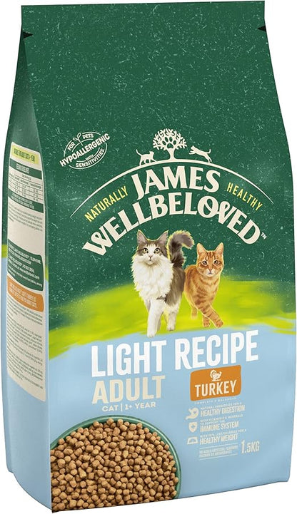 James Wellbeloved Adult Light Turkey 1.5 kg Bag, Hypoallergenic Dry Cat Food