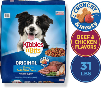 Kibbles 'n Bits Original Savory Beef & Chicken Flavor Dry Dog Food, 31-Pound, 00079100514465-PARENT