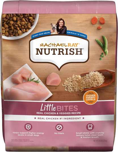 Rachael Ray Nutrish Little Bites Dry Dog Food, Chicken & Veggies Recipe for Small Breeds, 14 Pounds