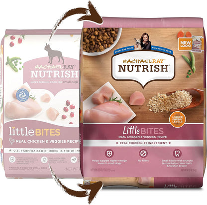 Rachael Ray Nutrish Little Bites Dry Dog Food, Chicken & Veggies Recipe for Small Breeds, 14 Pounds