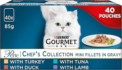 GOURMET Perle Chef's Collection in Gravy Wet Adult Cat Food 40x85g