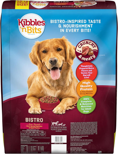 Kibbles 'n Bits Bistro Oven Roasted Beef, Spring Vegetable & Apple Flavors Dry Dog Food, 45 lb. Bag